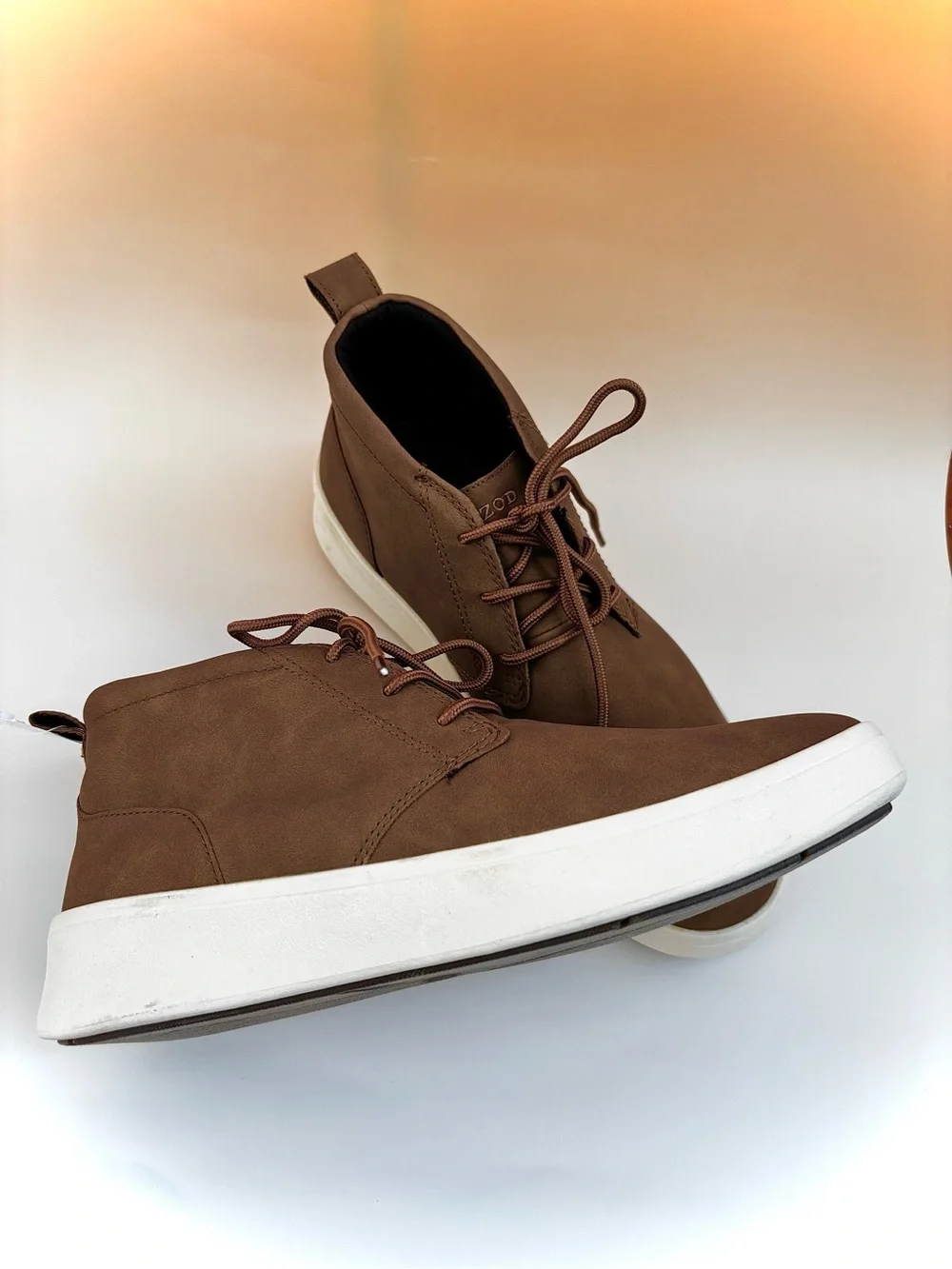 Izod Men's Brown Chukka Boots with White Sole